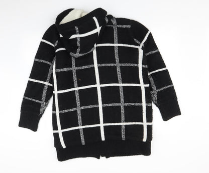 Matalan Womens Black Check  Jacket Coat Size M