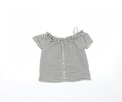 NEXT Girls Multicoloured Striped  Basic T-Shirt Size 9 Years