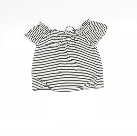 NEXT Girls Multicoloured Striped  Basic T-Shirt Size 9 Years