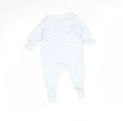 Marks and Spencer Baby Blue Striped  Babygrow One-Piece Size 0-3 Months  - tatty teddy