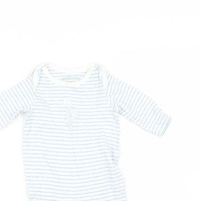 Marks and Spencer Baby Blue Striped  Babygrow One-Piece Size 0-3 Months  - tatty teddy