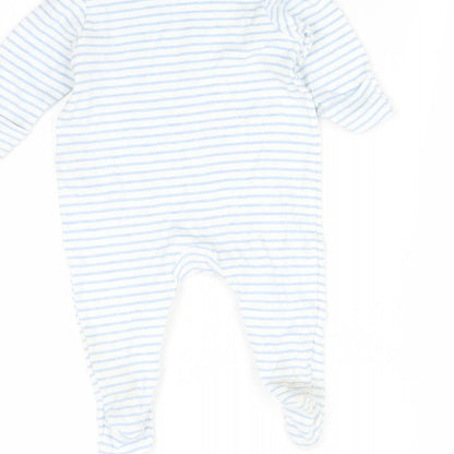 Marks and Spencer Baby Blue Striped  Babygrow One-Piece Size 0-3 Months  - tatty teddy