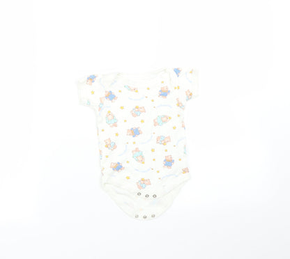Tesco Baby White   Babygrow One-Piece Size 3-6 Months  - Bear print