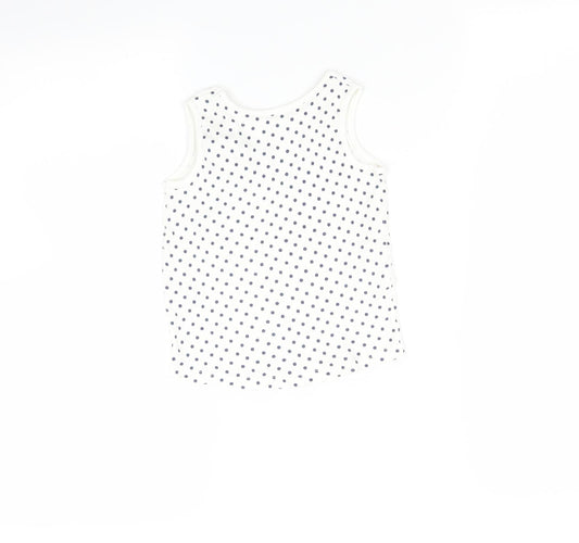 Matalan Girls White Spotted  Basic T-Shirt Size 3-4 Years