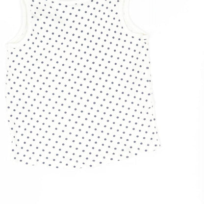 Matalan Girls White Spotted  Basic T-Shirt Size 3-4 Years