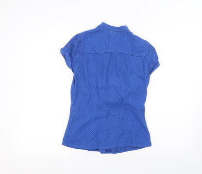 Womens UK Size 6 H&M Blue Basic Button-Up