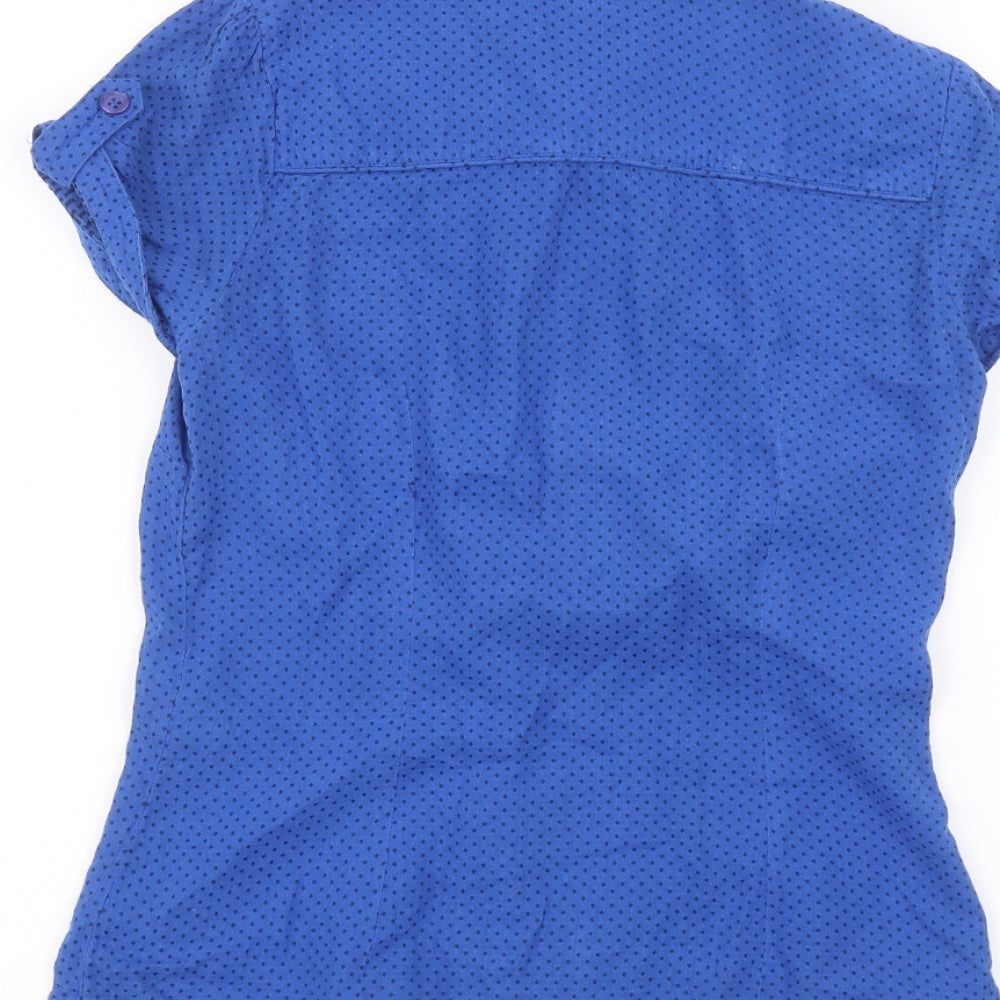 Womens UK Size 6 H&M Blue Basic Button-Up