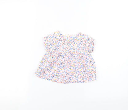 TEX Baby White Floral  Basic T-Shirt Size 9-12 Months