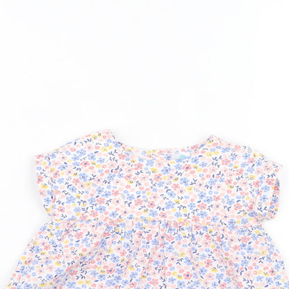 TEX Baby White Floral  Basic T-Shirt Size 9-12 Months