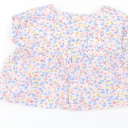TEX Baby White Floral  Basic T-Shirt Size 9-12 Months