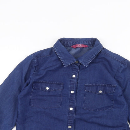 Young Dimension Girls Blue   Basic Button-Up Size 9-10 Years
