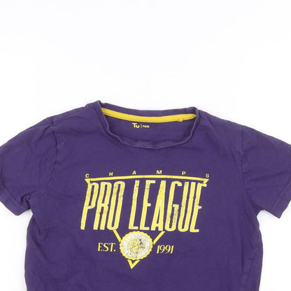 TU Girls Purple   Basic T-Shirt Size 8 Years