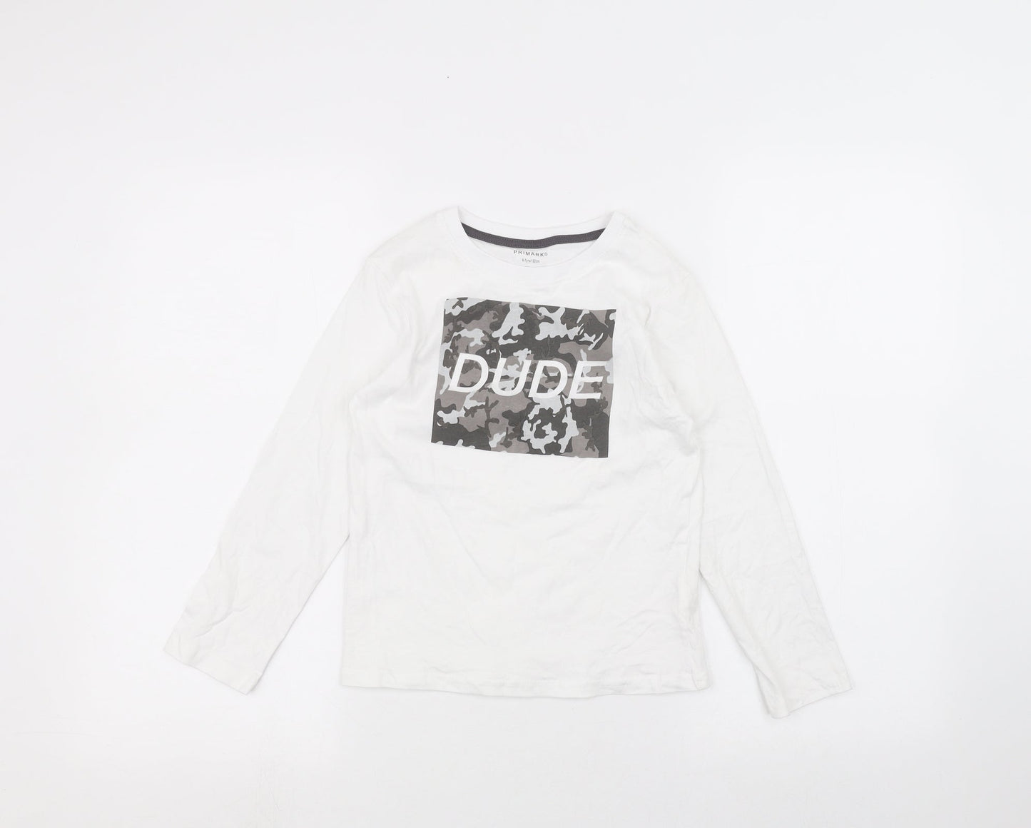 Primark Boys White   Basic T-Shirt Size 6-7 Years