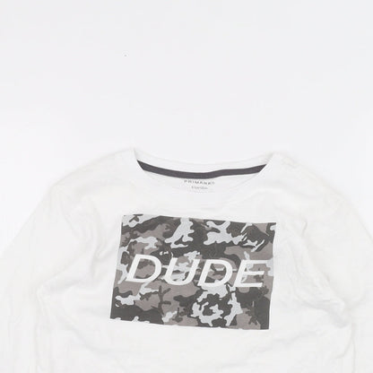 Primark Boys White   Basic T-Shirt Size 6-7 Years