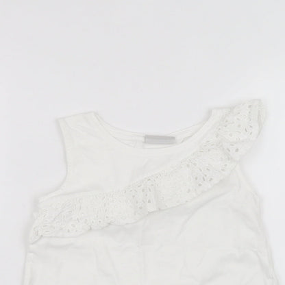 Matalan Boys White   Basic T-Shirt Size 7 Years