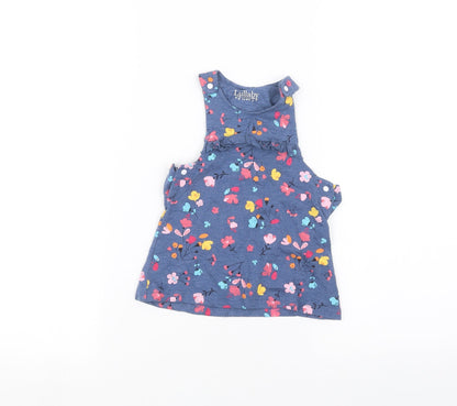 Peacocks Baby Blue   Basic T-Shirt Size 3-6 Months