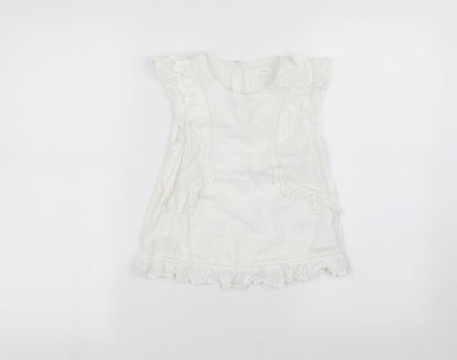 NEXT Girls White   Basic T-Shirt Size 7 Years