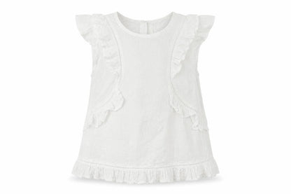 Front view of Next girls’ white basic t-shirt, size 7, years