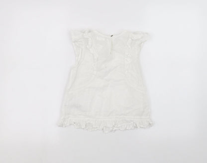 NEXT Girls White   Basic T-Shirt Size 7 Years