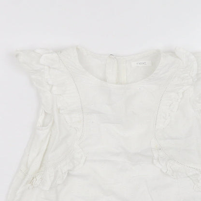 NEXT Girls White   Basic T-Shirt Size 7 Years