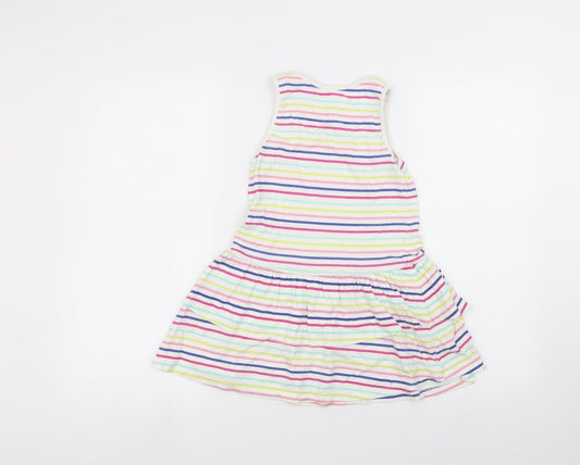 Nutmeg Girls White Striped  A-Line  Size 5-6 Years
