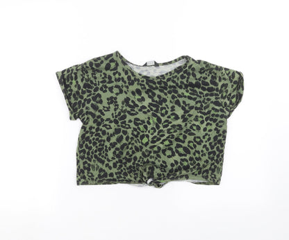 Womens UK Size 10 M&Co Green Basic T-Shirt