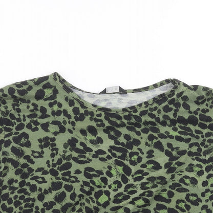 Womens UK Size 10 M&Co Green Basic T-Shirt