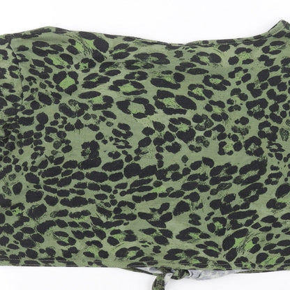 Womens UK Size 10 M&Co Green Basic T-Shirt