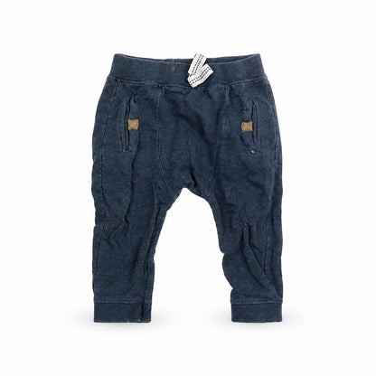 Front view of Nutmeg Baby Blue sweatpants, size 9-12, Months