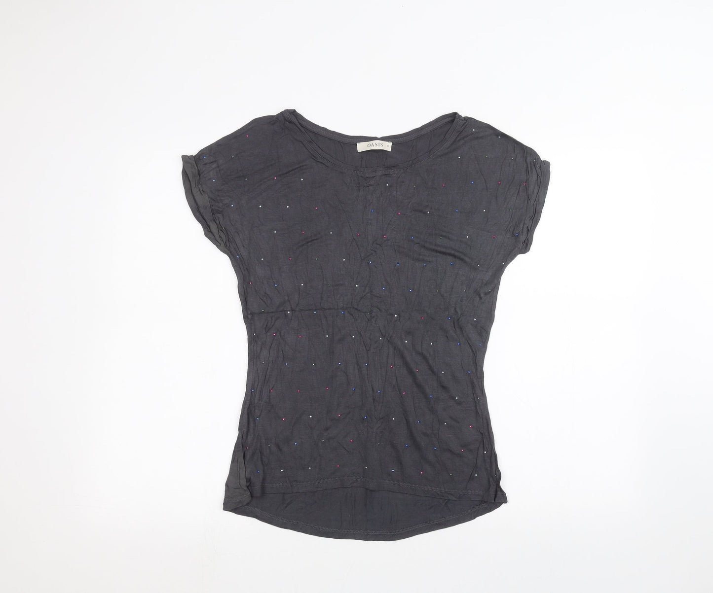 Womens UK Size XS Oasis Black Basic T-Shirt