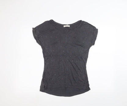 Womens UK Size XS Oasis Black Basic T-Shirt