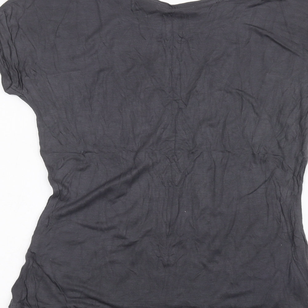 Womens UK Size XS Oasis Black Basic T-Shirt