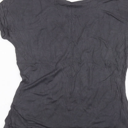 Womens UK Size XS Oasis Black Basic T-Shirt