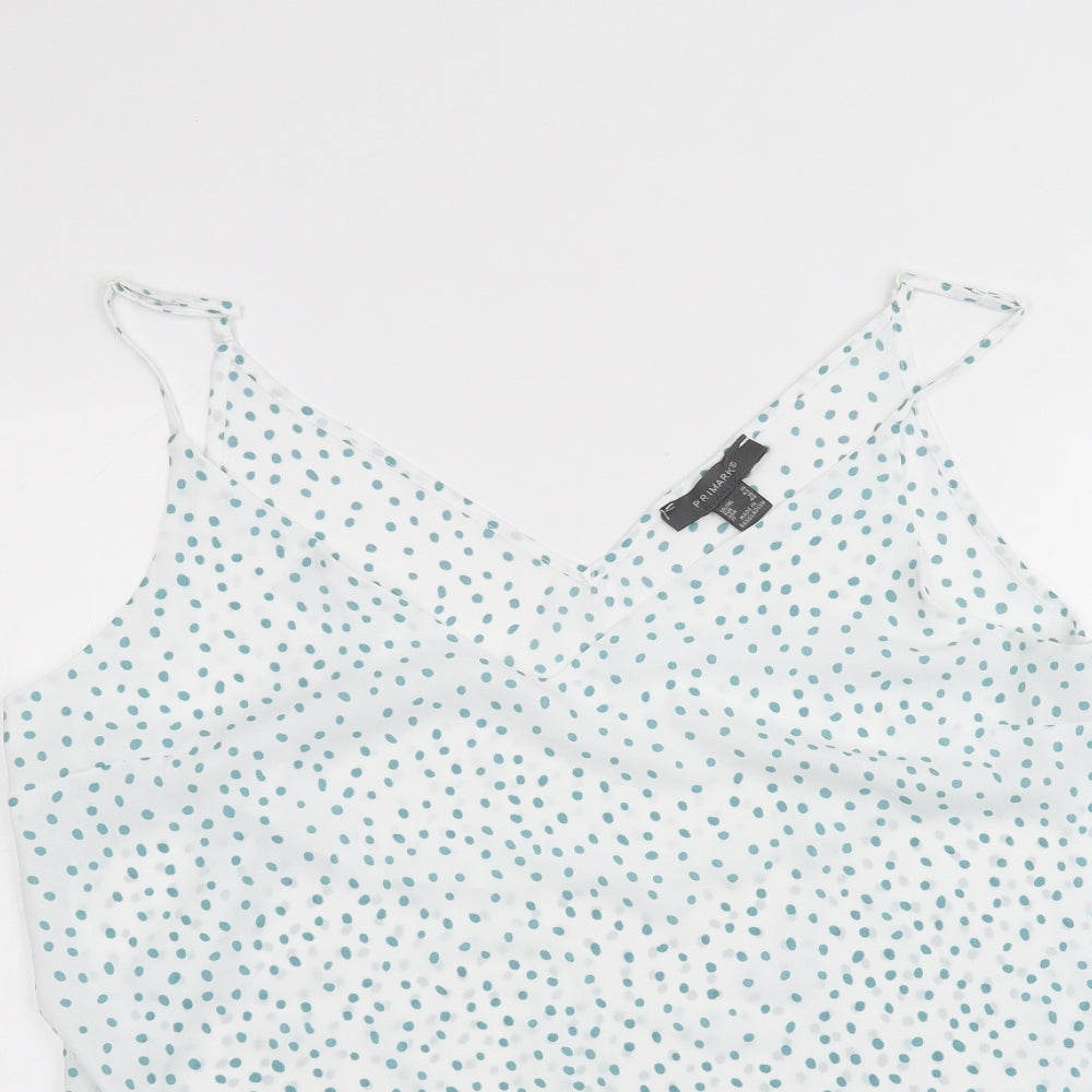 Primark Womens White Polka Dot  Basic Blouse Size 14