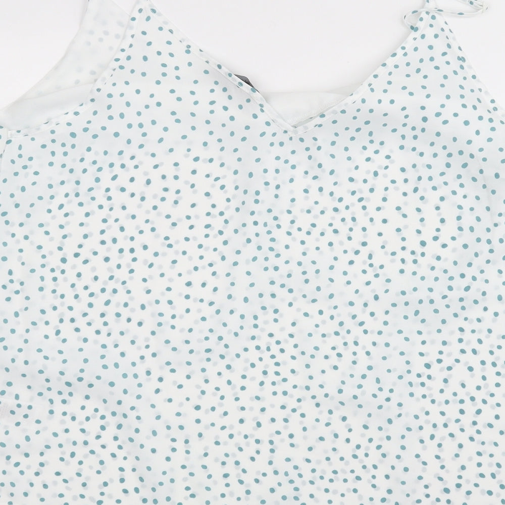 Primark Womens White Polka Dot  Basic Blouse Size 14