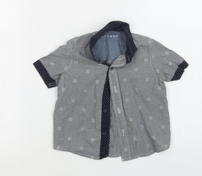 Nutmeg Boys Blue Check  Basic Button-Up Size 18-24 Months