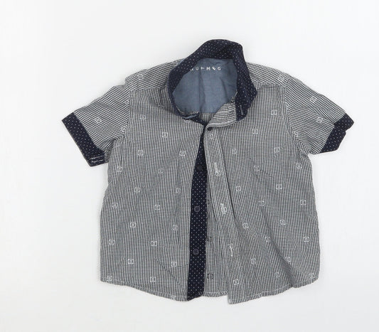 Nutmeg Boys Blue Check  Basic Button-Up Size 18-24 Months