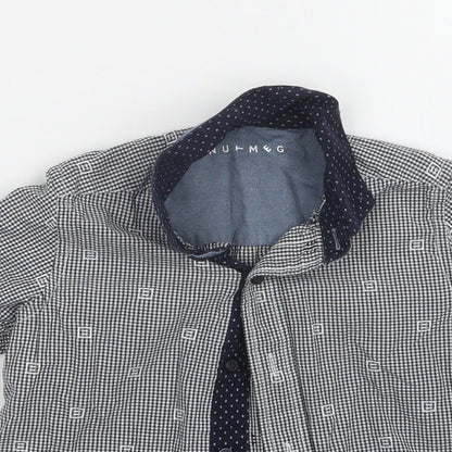 Nutmeg Boys Blue Check  Basic Button-Up Size 18-24 Months
