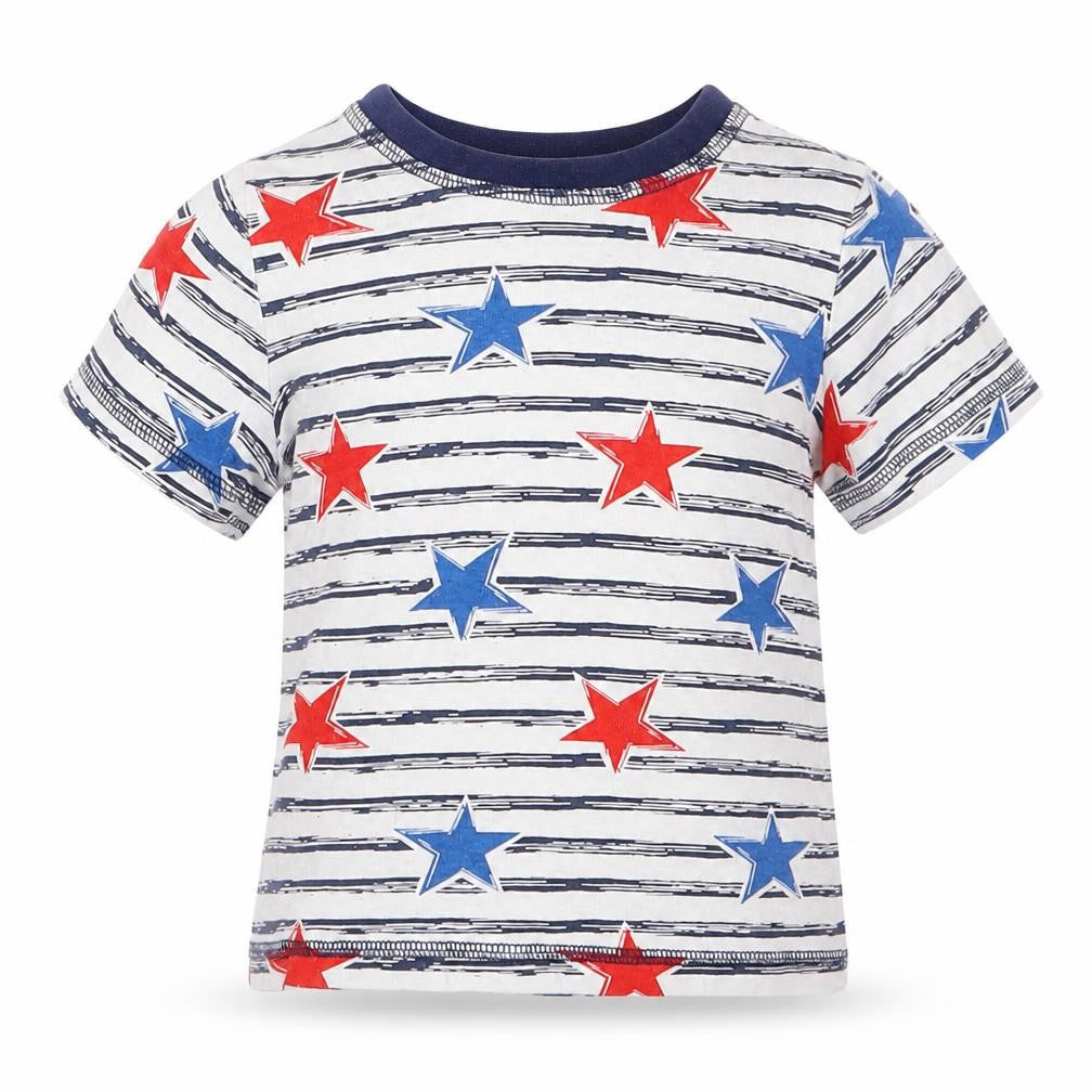 Tu Boys White Geometric   Pyjama Top Size 2-3 Years
