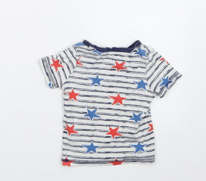 Tu Boys White Geometric   Pyjama Top Size 2-3 Years