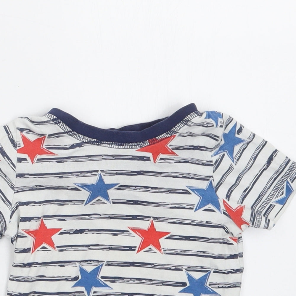 Tu Boys White Geometric   Pyjama Top Size 2-3 Years