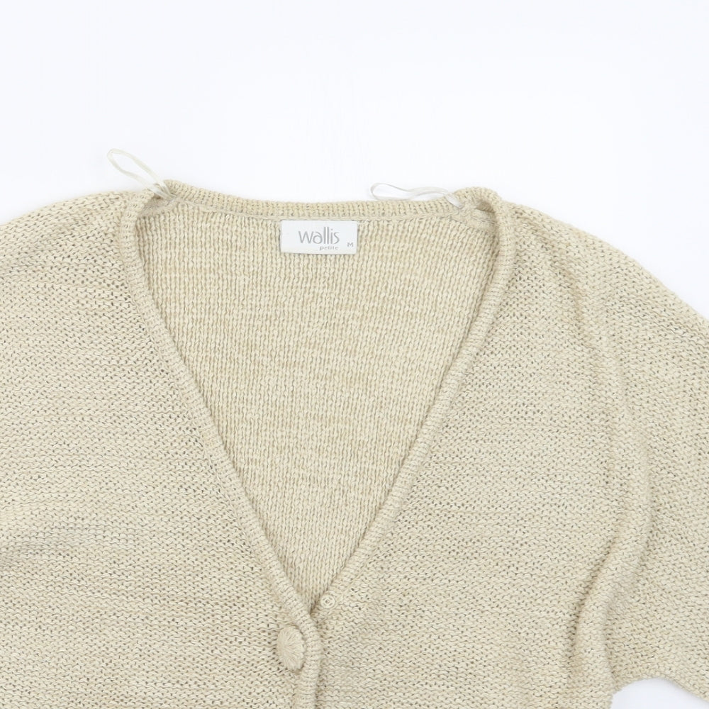 Womens UK Size M Wallis Beige Cardigan Jumper
