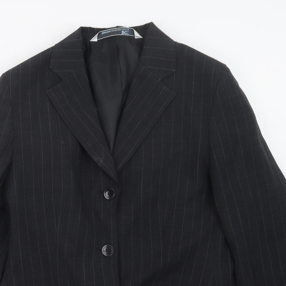 DCC Womens Black Striped  Jacket Blazer Size 14