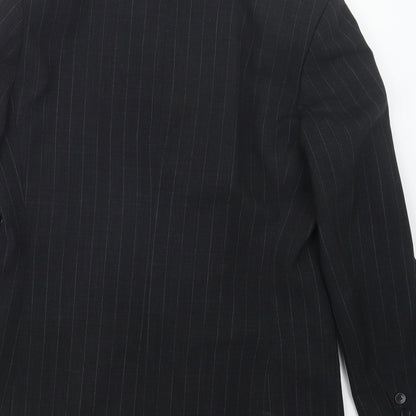 DCC Womens Black Striped  Jacket Blazer Size 14