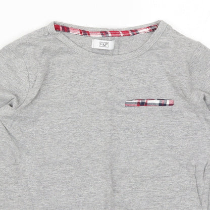 F&F Girls Grey Solid  Top Pyjama Top Size 9-10 Years