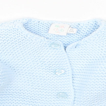 Mini Club Baby Blue  Knit Cardigan Jumper Size 3-6 Months
