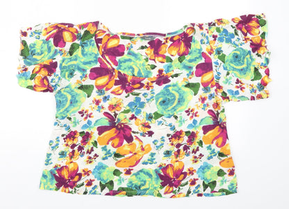 Womens UK Size 18 South Multicoloured Basic T-Shirt