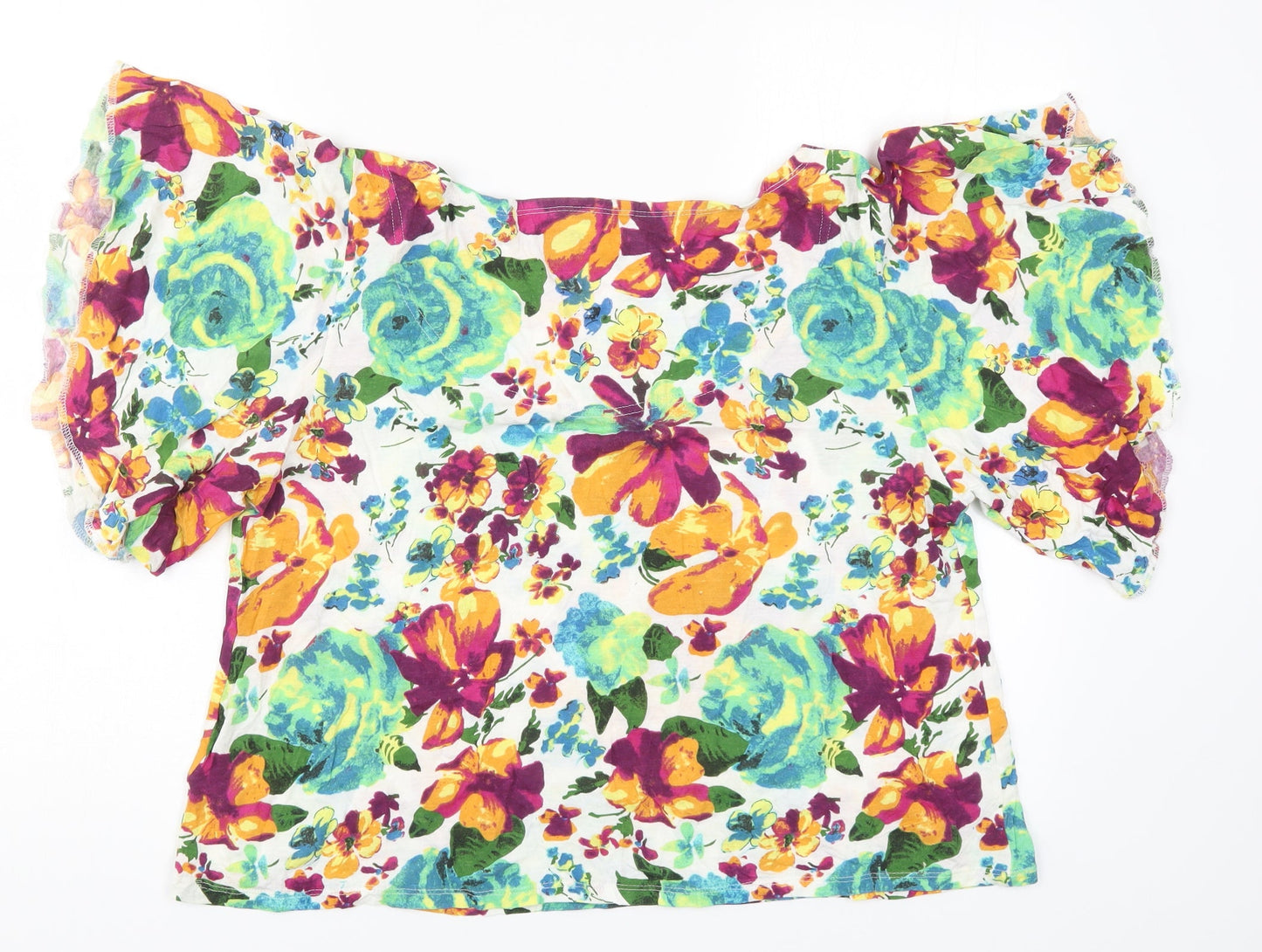 Womens UK Size 18 South Multicoloured Basic T-Shirt