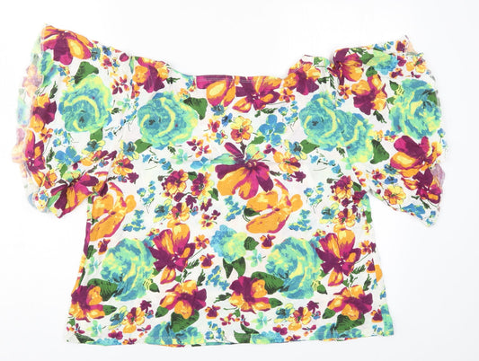 Womens UK Size 18 South Multicoloured Basic T-Shirt