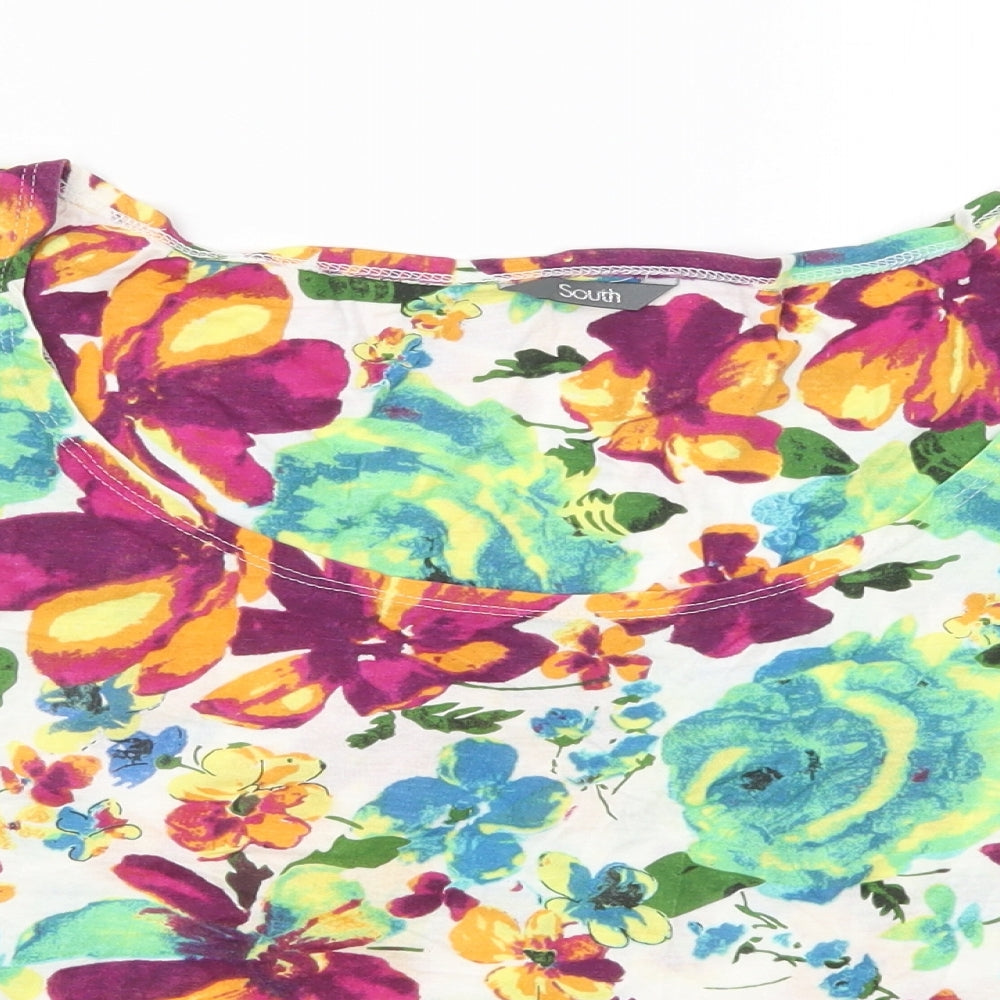 Womens UK Size 18 South Multicoloured Basic T-Shirt